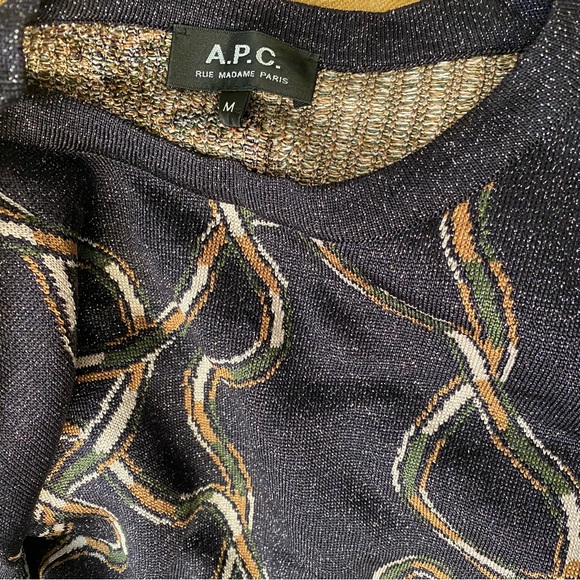 A.P.C Metallic blur green gold metallic Pullover - Picture 3 of 4